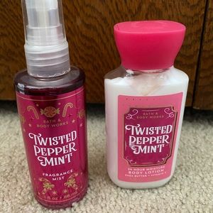 Brand New Twisted Peppermint B&BW spray and lotion